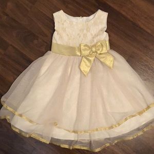 White and gold sparkly dress